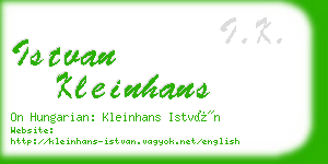istvan kleinhans business card